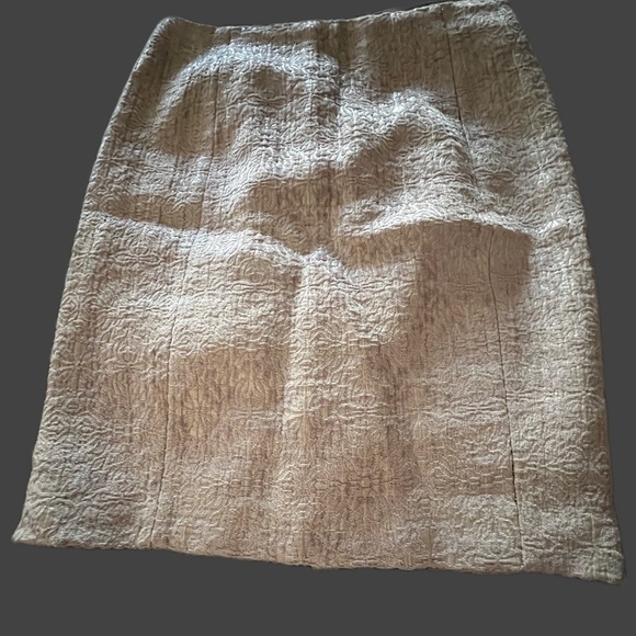 Ann Taylor Dresses & Skirts - Ann Taylor Gold Cream Jacquard Pencil Skirt Size 00P
